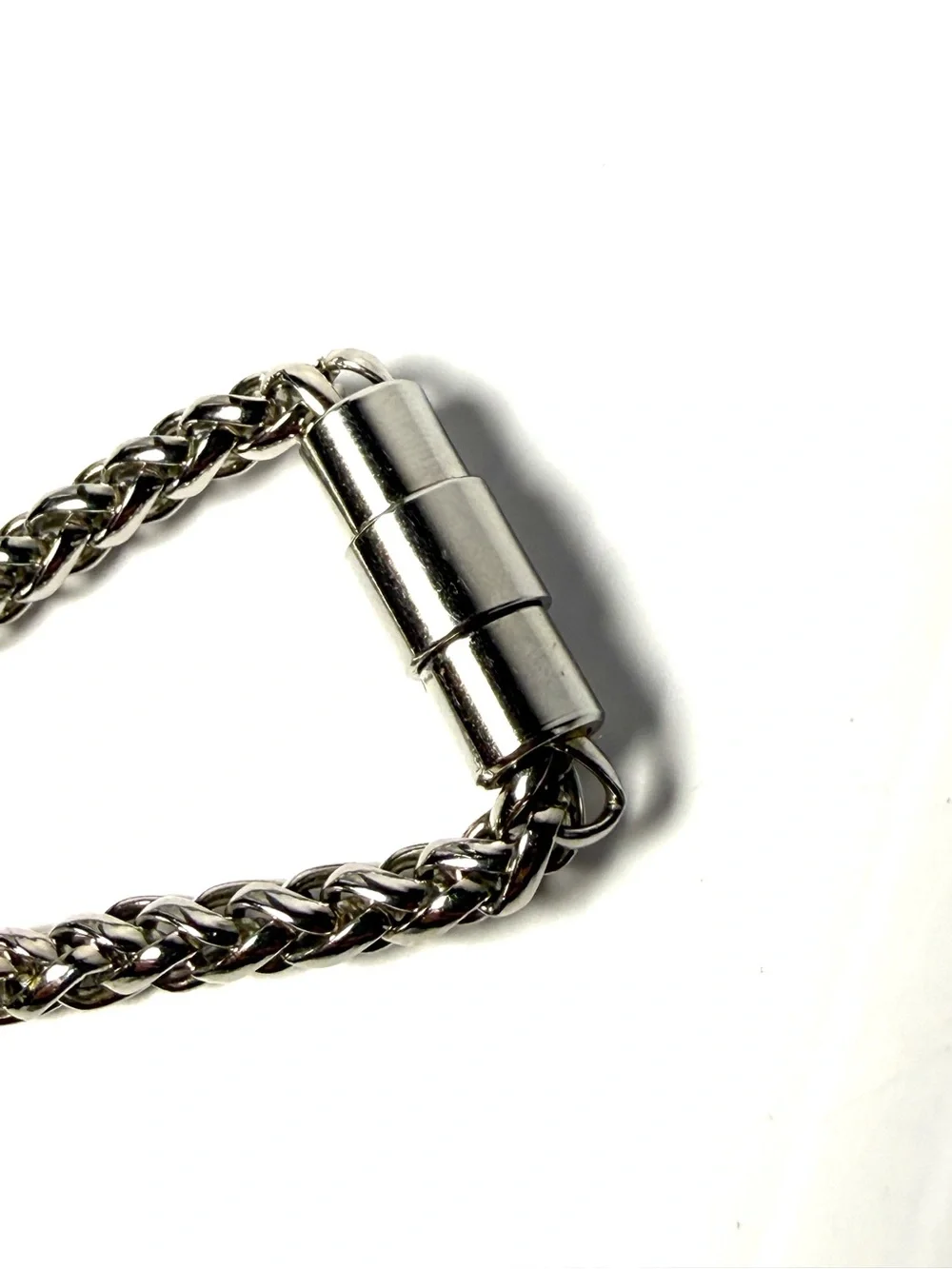 Silver Crystal Pavé Bead Chain Bolo Necklace